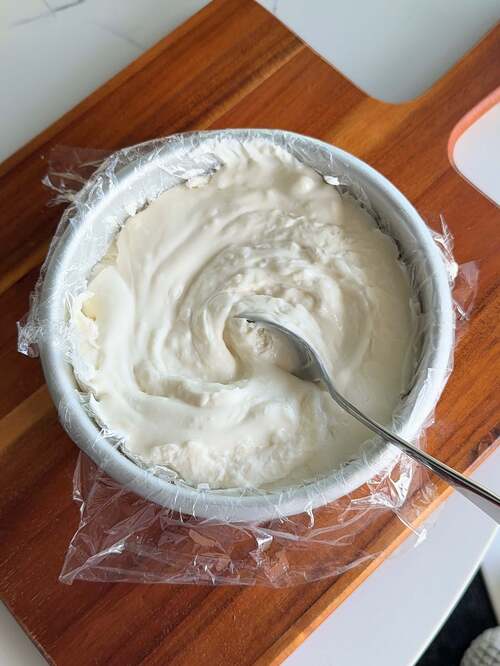 stir ice cream at 45 minutes and 90 minutes mark to prevent iciness