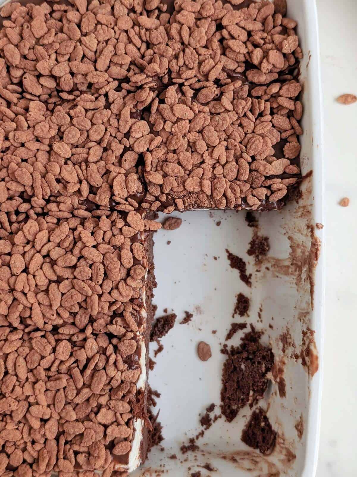 Meet your new obsession: The Best Chocolate Crunch Cake (Lazy Cat Cake) Recipe! This healthy version of the viral Instagram & TikTok recipe is high protein, low fat, lower calorie and sugar free as well!