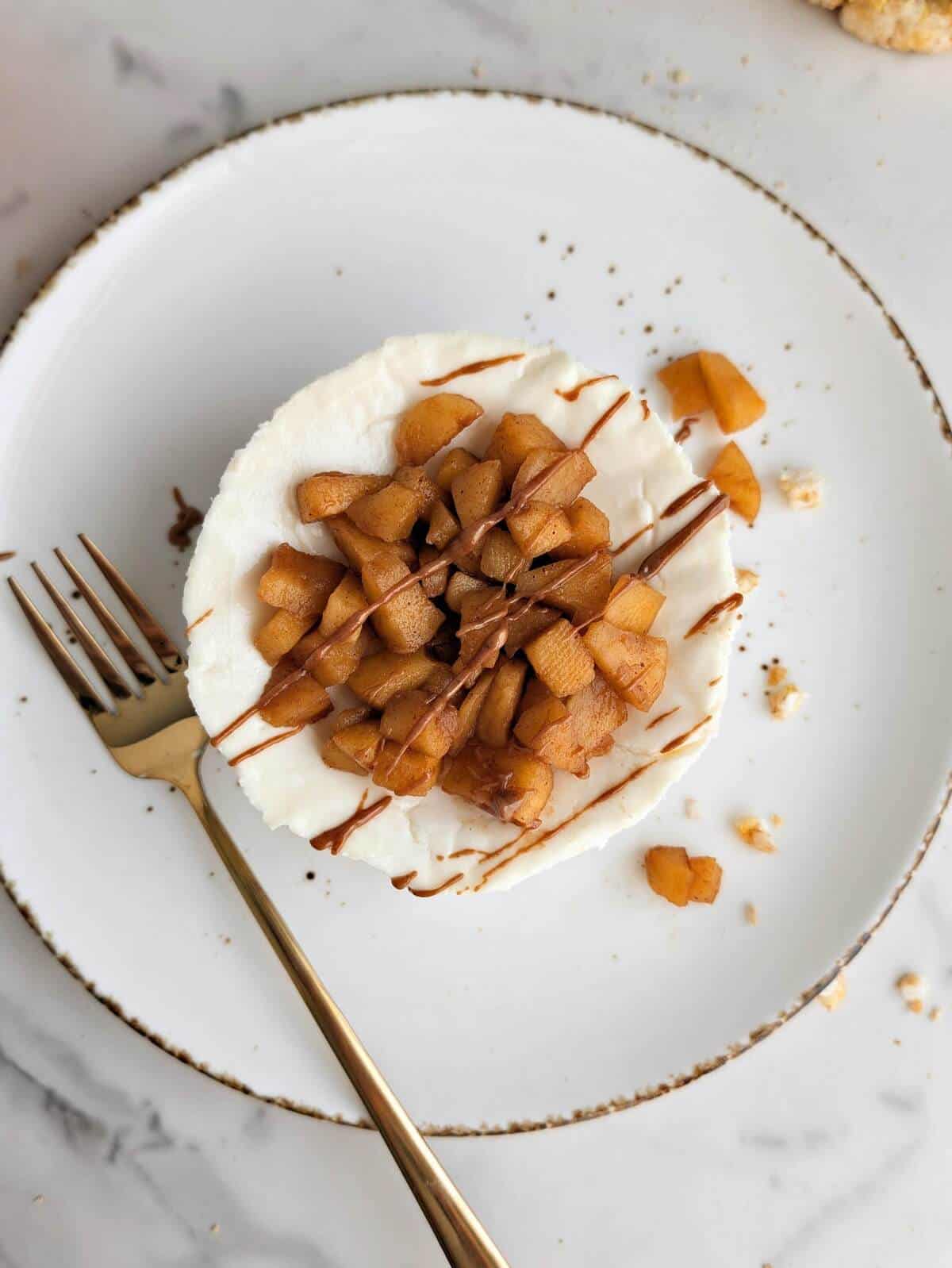 Indulge in this macro-friendly High Protein Cheesecake with Rice Cake Crust. An easy recipe with no extra sugar and creamy flavor for your fitness goals.
