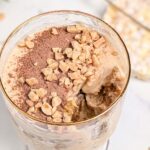 The best easy Caramel Tiramisu recipe that's high-protein and low sugar made with caramel rice cakes and protein powder. The ultimate macro-friendly caramel toffee tiramisu is a decadent, healthy dessert that hits your protein goals!