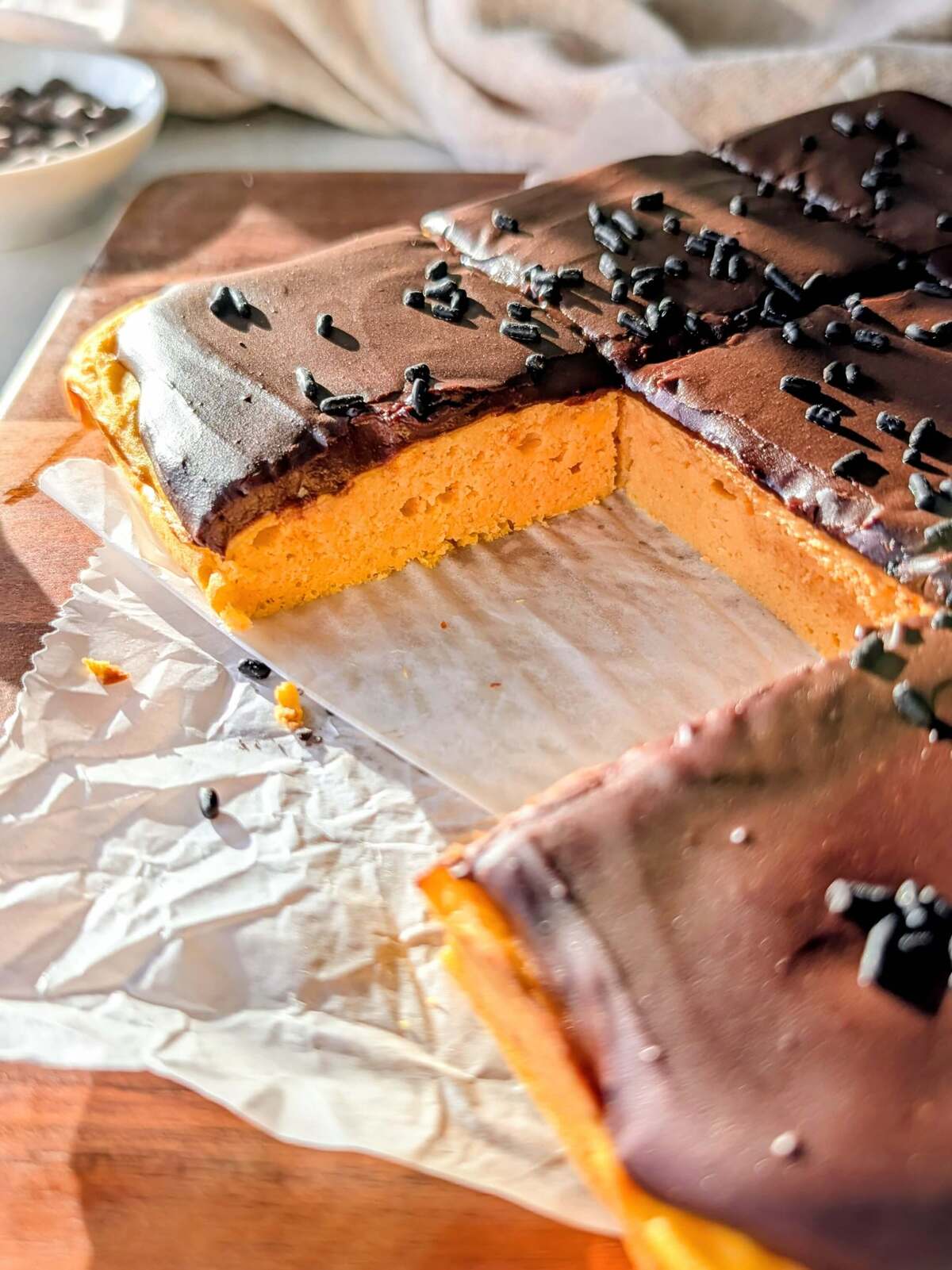 This Healthy Brazilian Carrot Cake is a total game-changer! A high-protein, blender carrot cake topped with a rich chocolate ganache. Only 10 mins of prep!