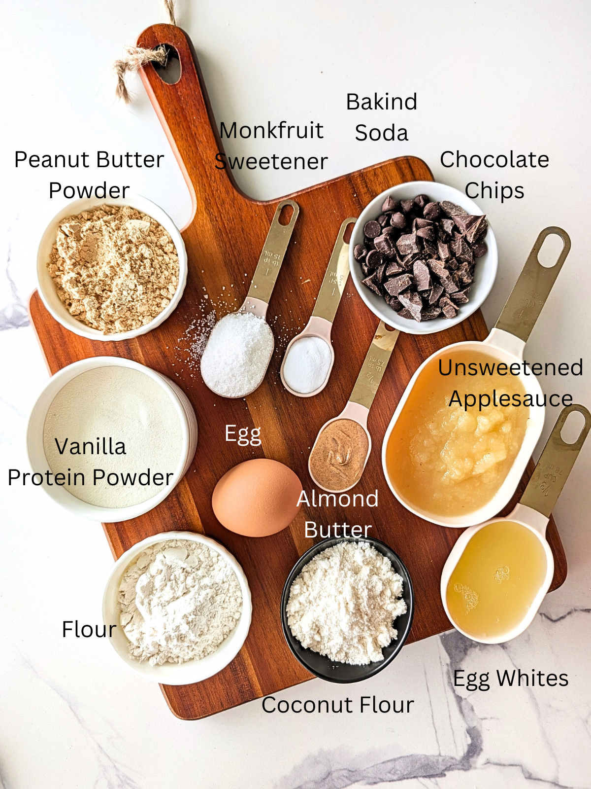 Ingredients for gooey Viral Scoopable Protein Cookie!
