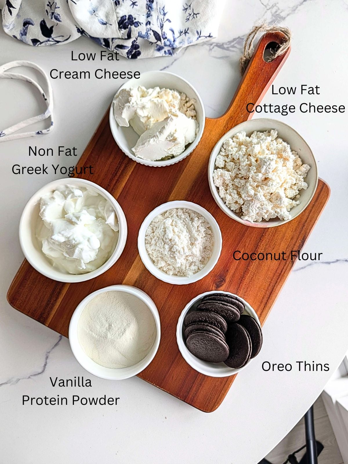 Ingredients for Protein Oreo Cheesecake Filling