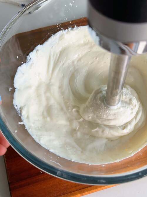 Combine Protein Oreo Cheesecake filling wet ingredients