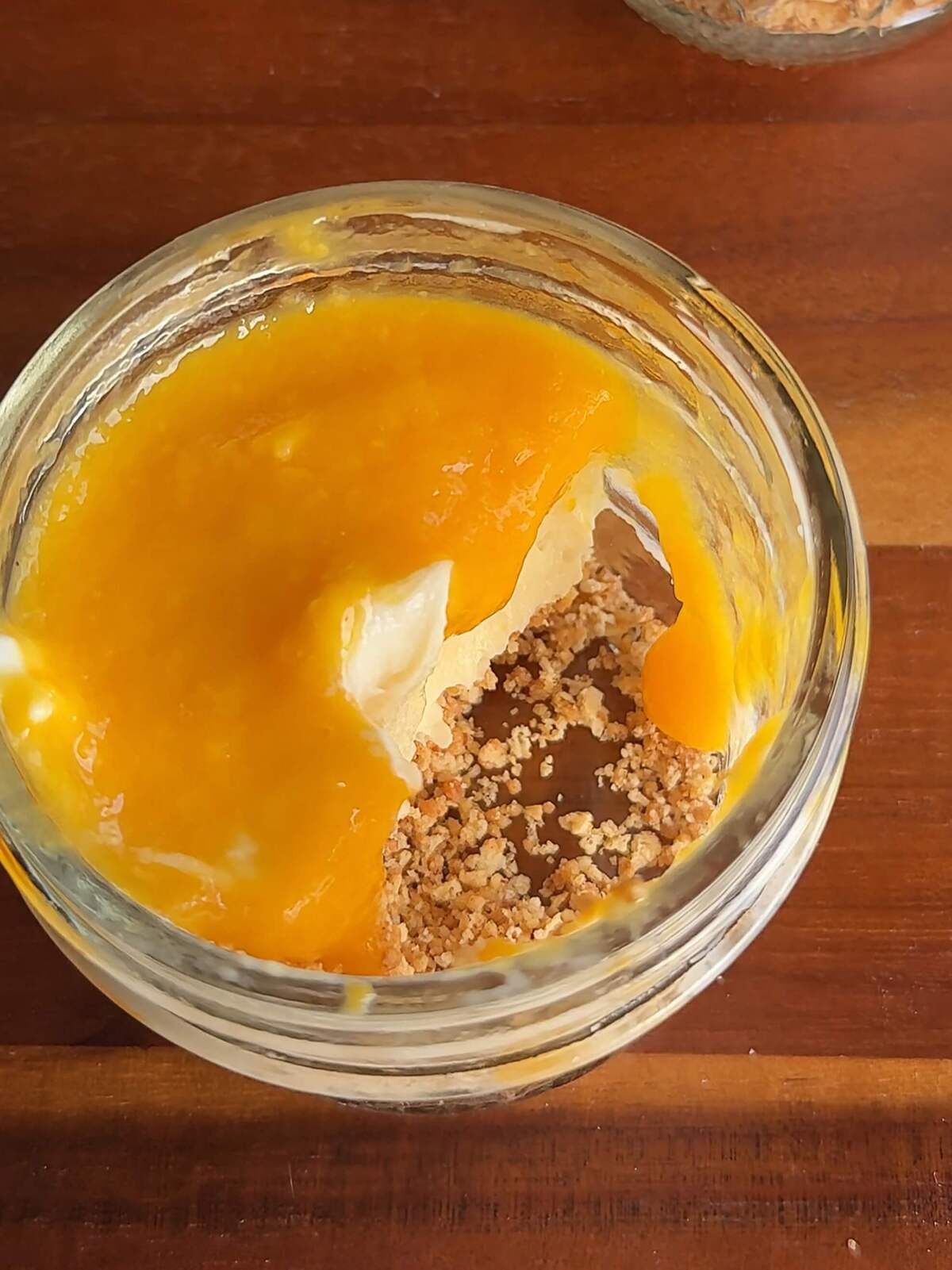 No bake high protein mango cheesecake jars