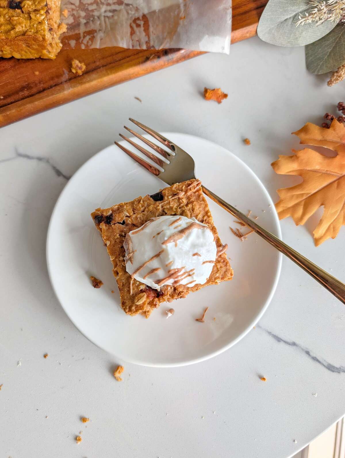 high protein pumpkin baked oat bars