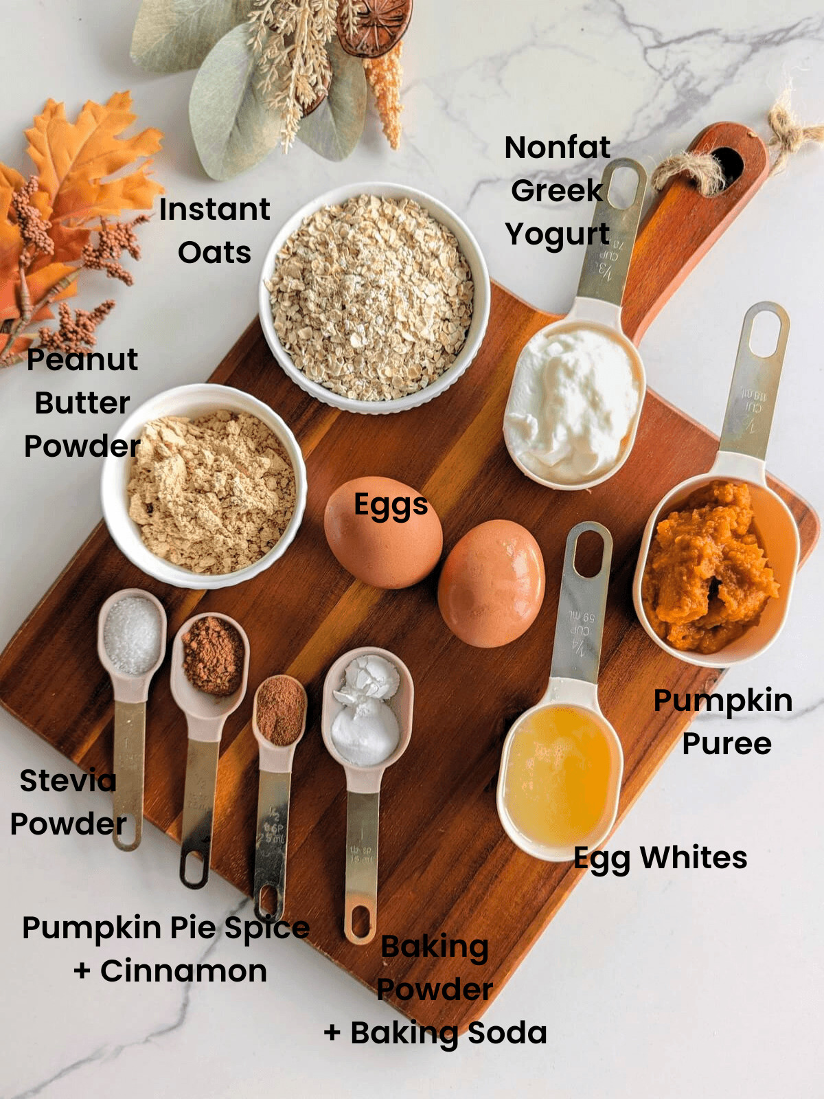 Ingredients for Pumpkin Protein Muffins without Protein Powder